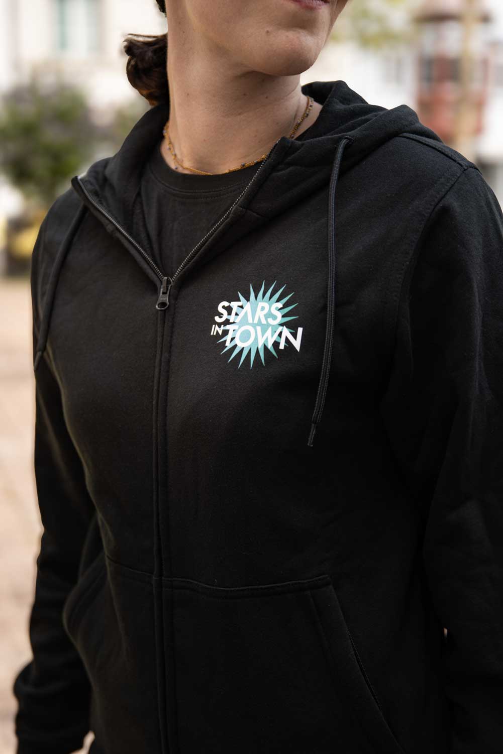 Zipper Hoodie mit Gitarren-Design