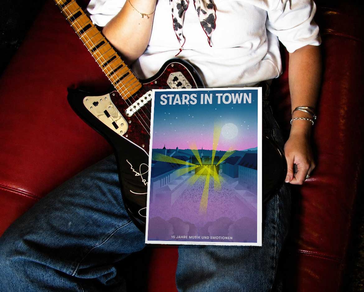 STARS IN TOWN JUBILÄUMS-POSTER – Exklusives Design von Faro Burtscher (Herrenacker)