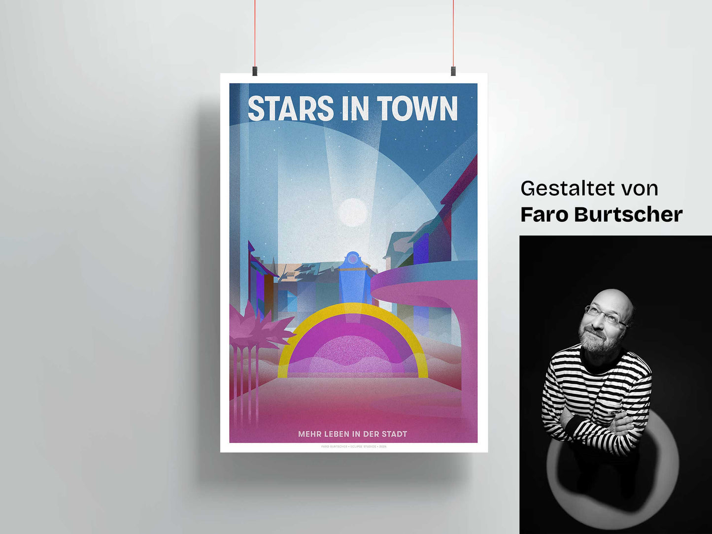 STARS IN TOWN JUBILÄUMS-POSTER – Exklusives Design von Faro Burtscher (Fronwagplatz)