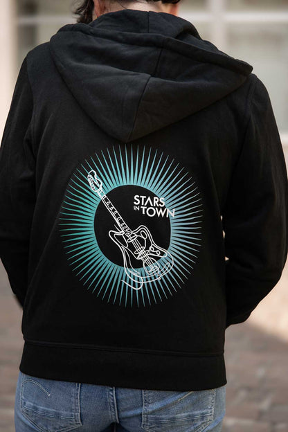 Zipper Hoodie mit Gitarren-Design